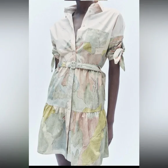 ZARA PRINTED SHORT DRESS - Picture 3 of 10